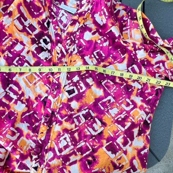 BRECKENRIDGE women's size XL, 3/4 SLEEVE, BUTTON DOWN, cotton SHIRT - Picture 10 of 11